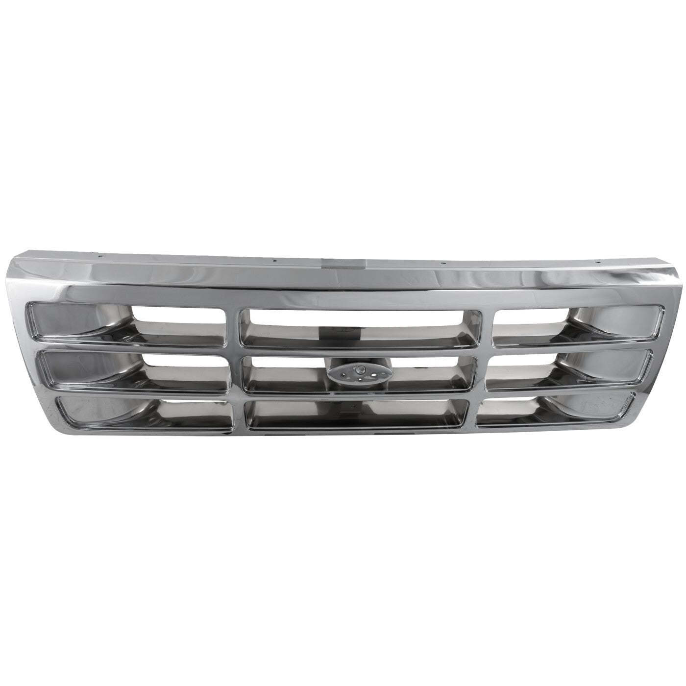 Grille For 1992-1996 Ford F-150 92-97 Ford F-350 Chrome Shell and Gray Insert