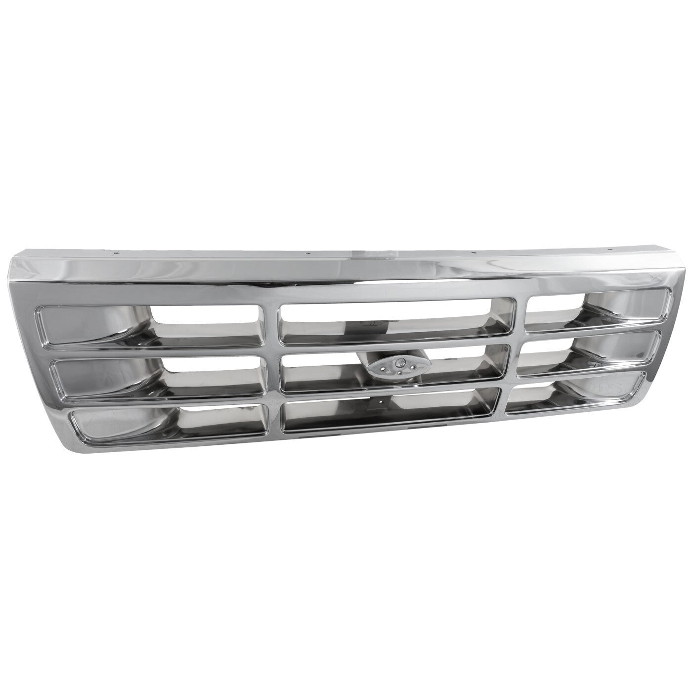 Grille For 1992-1996 Ford F-150 92-97 Ford F-350 Chrome Shell and Gray Insert