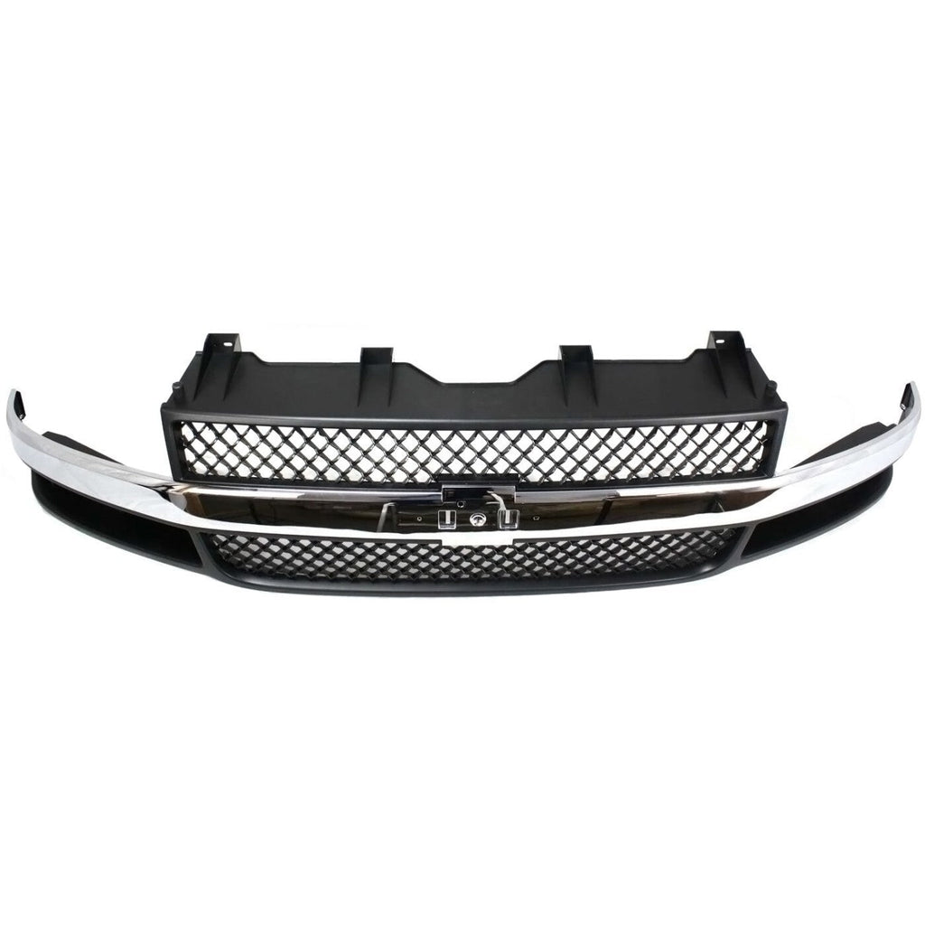 Grille Assembly For 03-23 Chevrolet Express 3500 2500 03-14 GMC Savana 1500 Gray