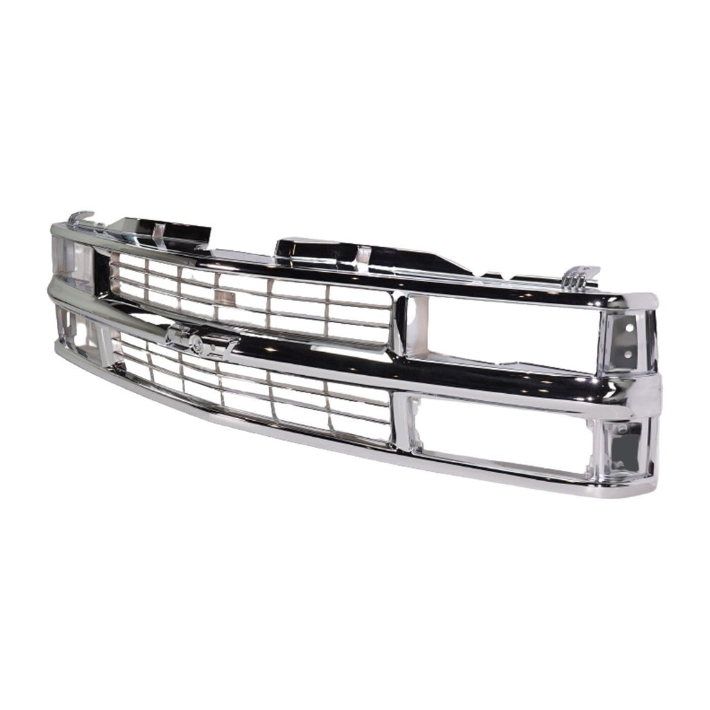 Grille Assembly Chrome For 1994-1999 Chevrolet C1500 K1500 1995-1999 Tahoe