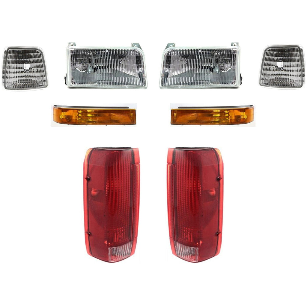 Headlights Turn Signal Corner Light Tail Light For 92-96 Ford F-150 F-250 F-350