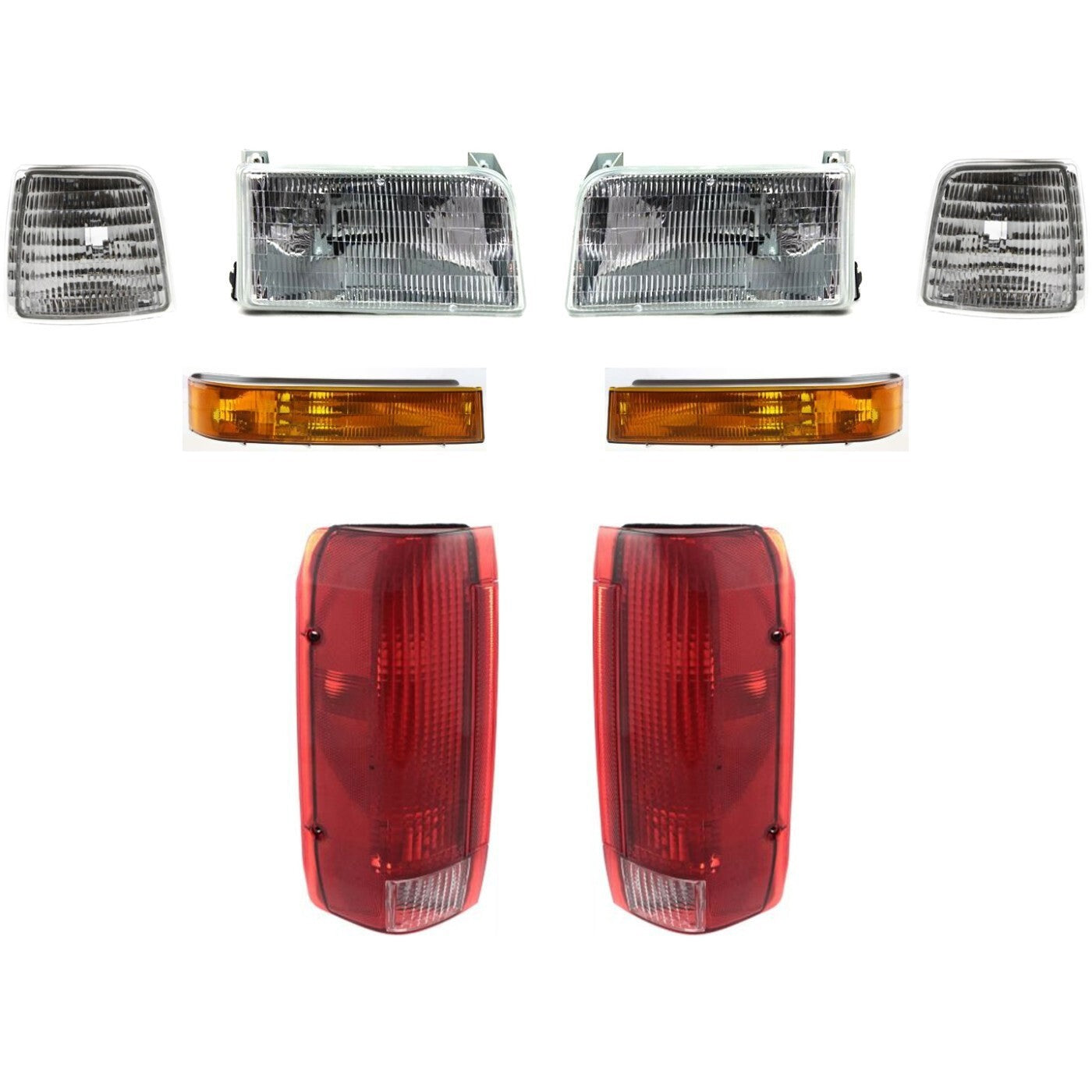 Headlights Turn Signal Corner Light Tail Light For 92-96 Ford F-150 F-250 F-350