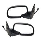 Side View Mirrors Power Heated Smooth Black with Puddle Pair For 00-02 Chevy GMC
