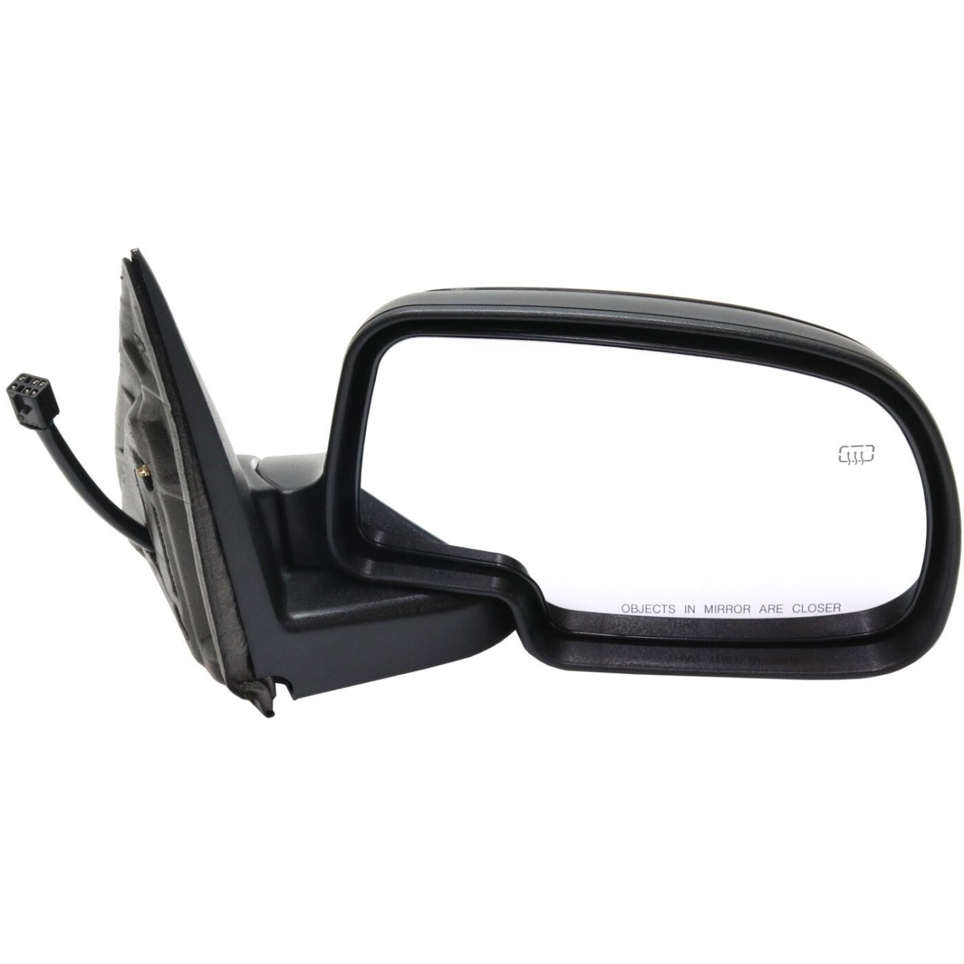 Side View Mirrors Power Heated Smooth Black with Puddle Pair For 00-02 Chevy GMC