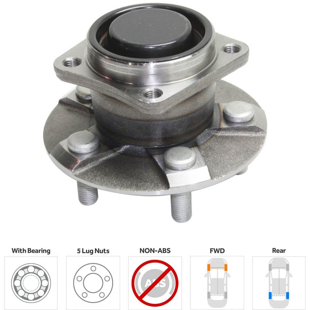 Wheel Hubs For 2003-08 Toyota Corolla Rear Left & Right with Bearing