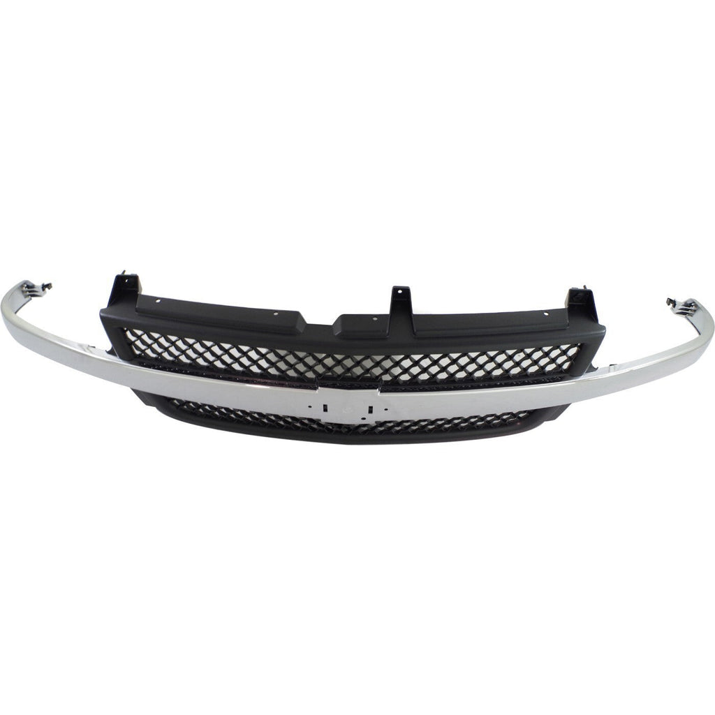 Grille Assembly Black with Chrome Center Bar For 2001-02 Silverado 2500 HD 3500
