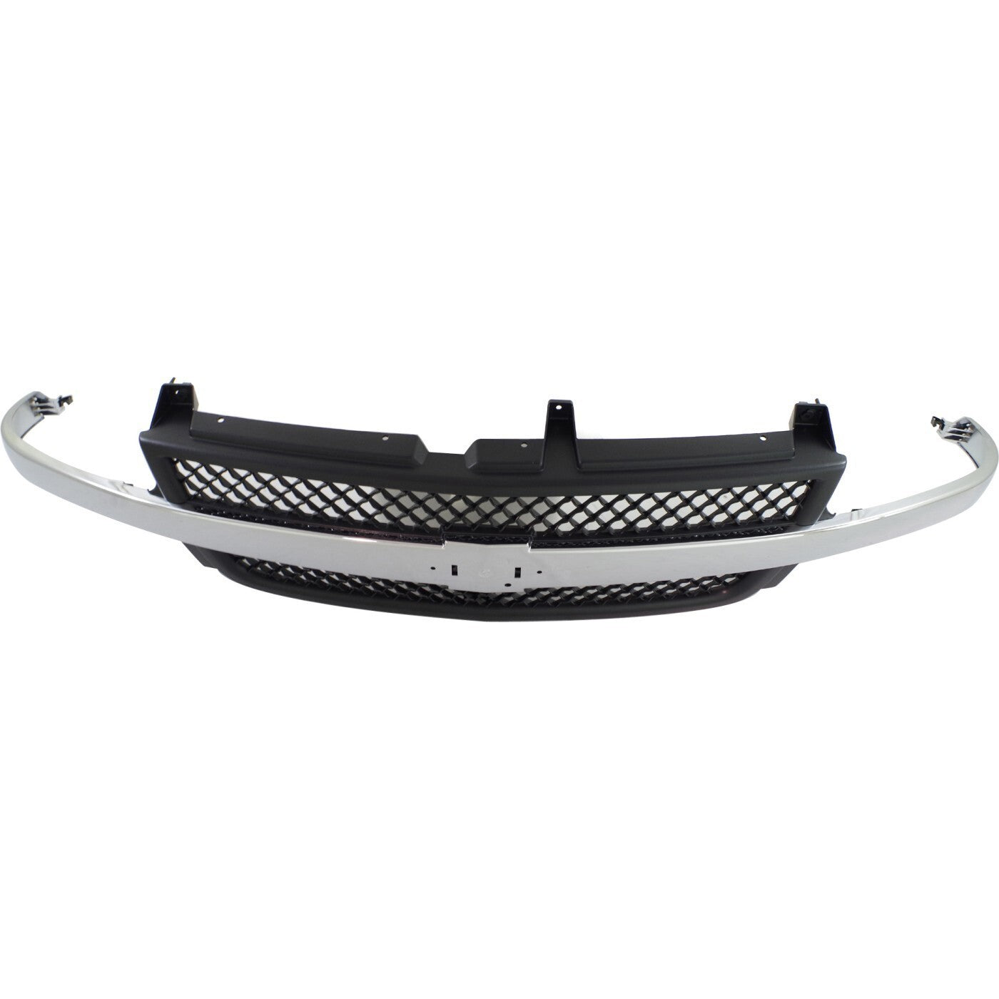 Grille Assembly Black with Chrome Center Bar For 2001-02 Silverado 2500 HD 3500