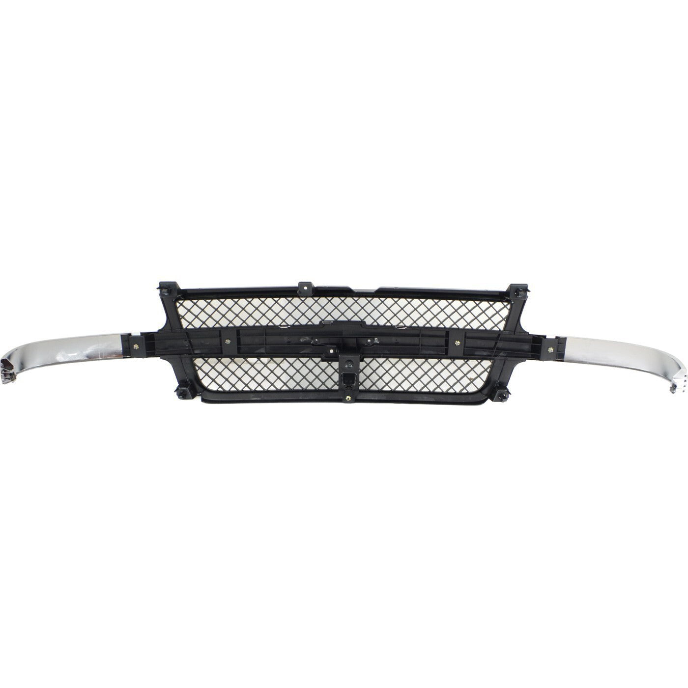 Grille Assembly Black with Chrome Center Bar For 2001-02 Silverado 2500 HD 3500