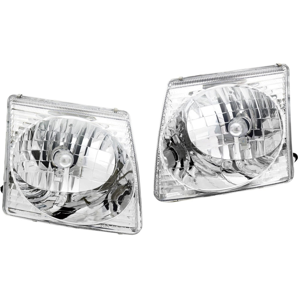 Left and Right Headlights For Ford Explorer Sport Trac 2001-2005 Halogen w Bulbs