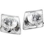 Left and Right Headlights For Ford Explorer Sport Trac 2001-2005 Halogen w Bulbs