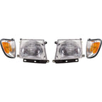 Headlight Kit For 1998-2000 Toyota Tacoma 4WD RWD With Corner Light Left & Right