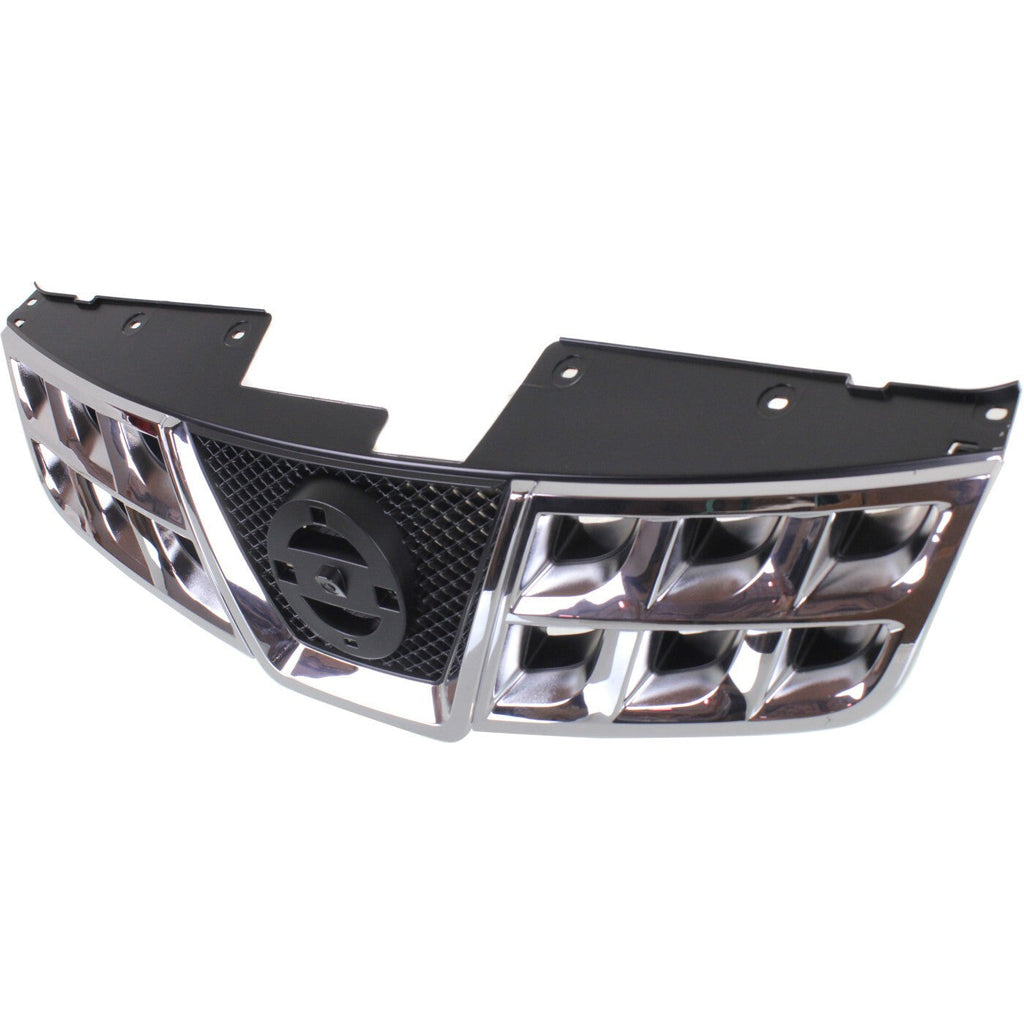 Grille For 2011-2013 Nissan Rogue 2014-15 Rogue Select Chrome Shell Black Insert