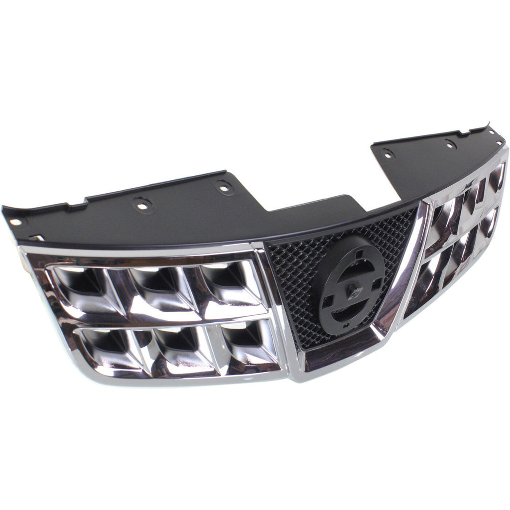 Grille For 2011-2013 Nissan Rogue 2014-15 Rogue Select Chrome Shell Black Insert