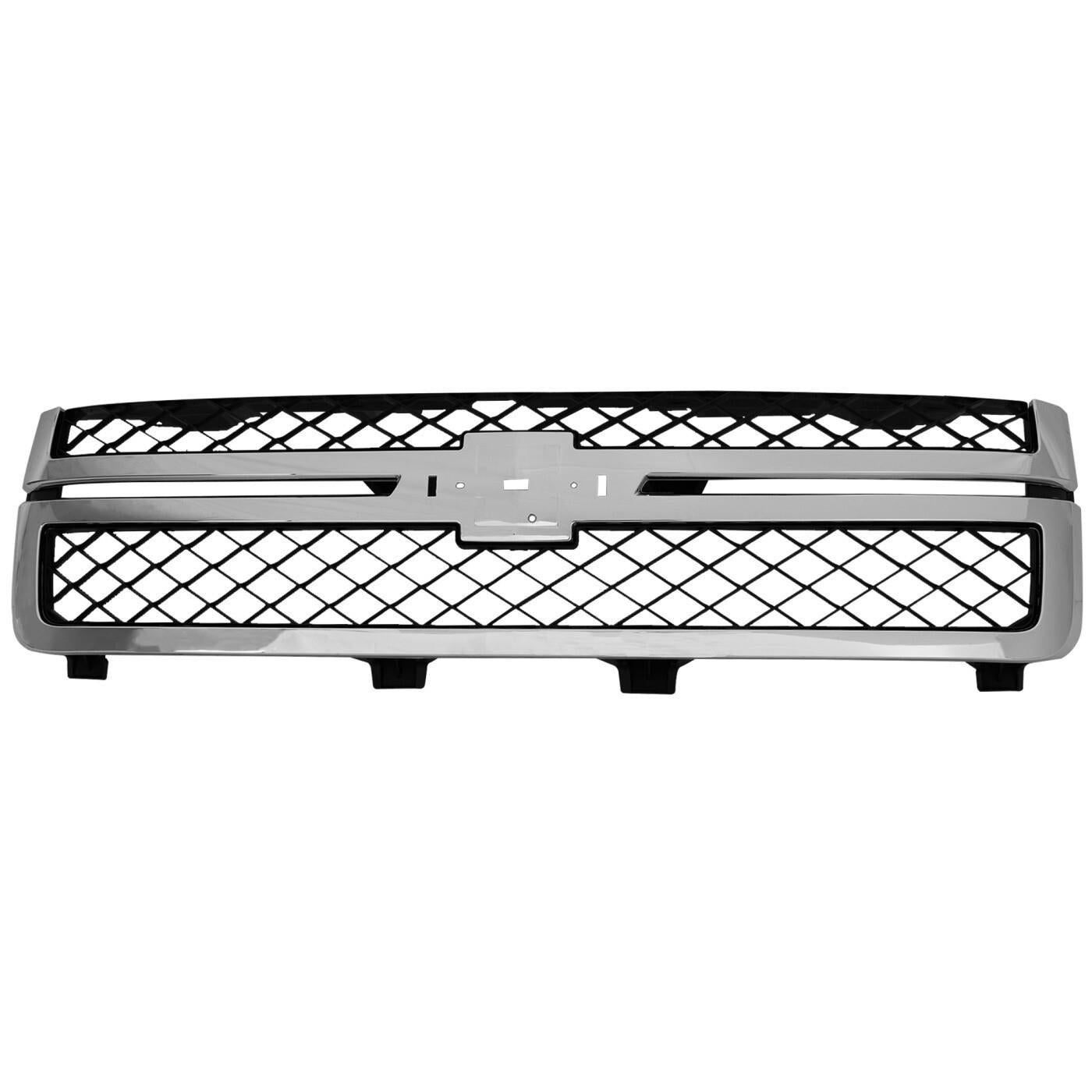 Grille Assembly For 2011-14 Silverado 2500 HD Silverado 3500 HD Black and Chrome