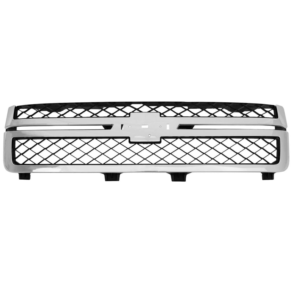 Grille Assembly For 2011-14 Silverado 2500 HD Silverado 3500 HD Black and Chrome