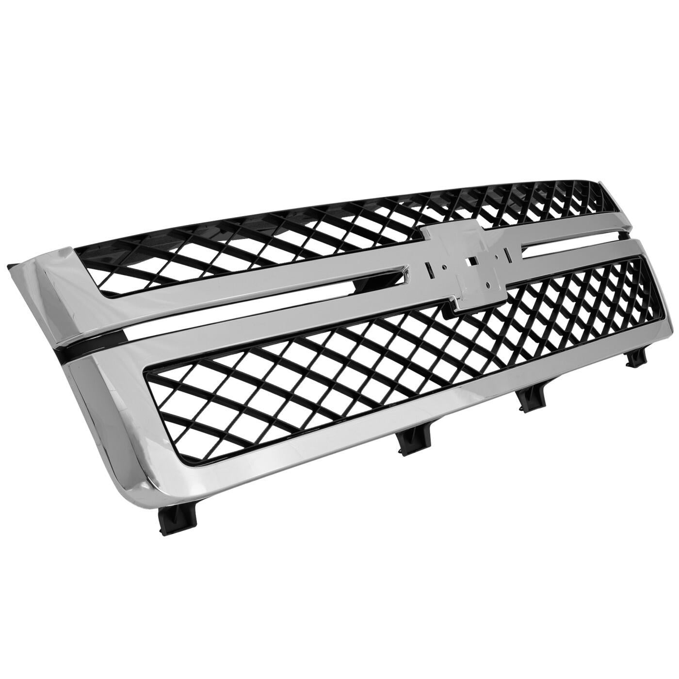 Grille Assembly For 2011-14 Silverado 2500 HD Silverado 3500 HD Black and Chrome