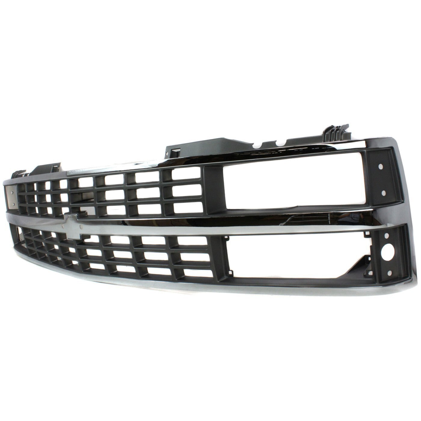 Grille For 1988-93 Chevy C K 1500 Chrome Shell With Black Insert Dual Headlight