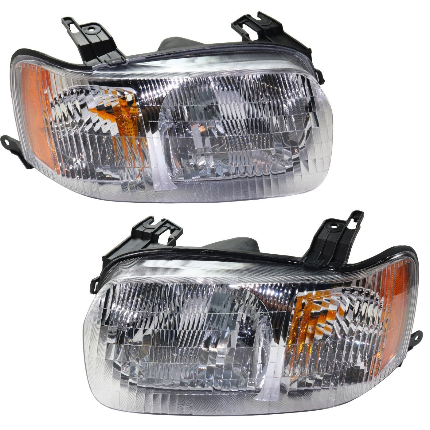 Driver and Passenger Side Headlights For Ford Escape 2001-2004 Halogen w/ Bulb/s