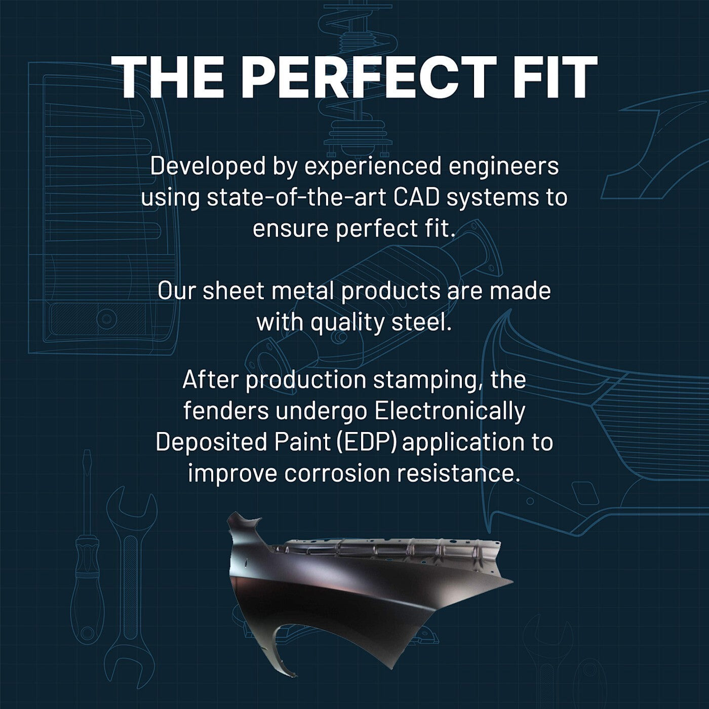 Fender Set For 2011-2014 Toyota Sienna Front Primed Steel Pair CAPA