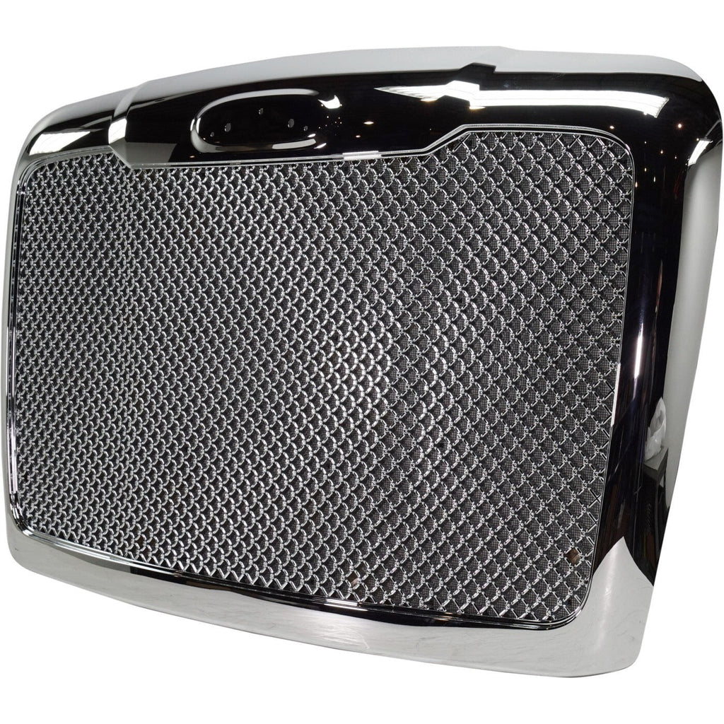 Grille Assembly For 2008-17 Freightliner Cascadia Bug Screen Chrome Mesh Insert