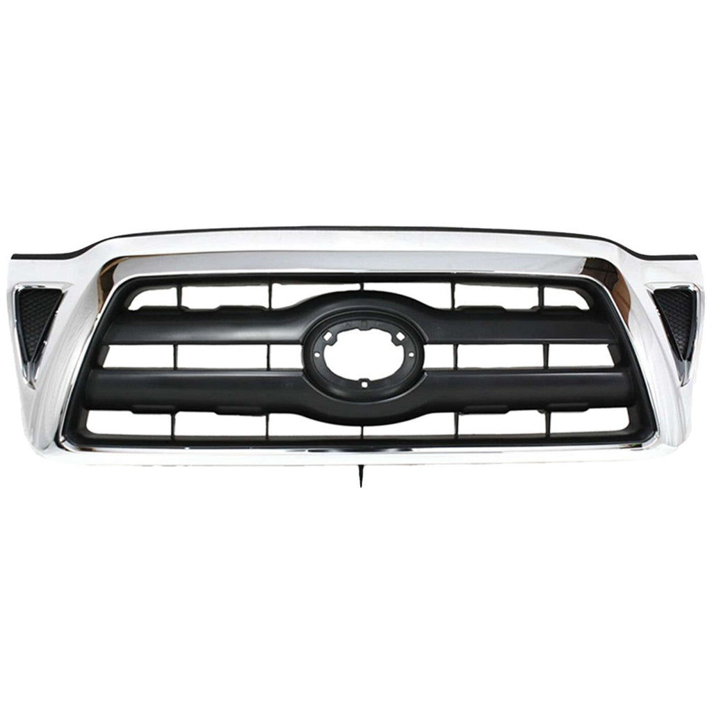 Grille For 2005-2008 Toyota Tacoma Chrome Shell with Black Insert