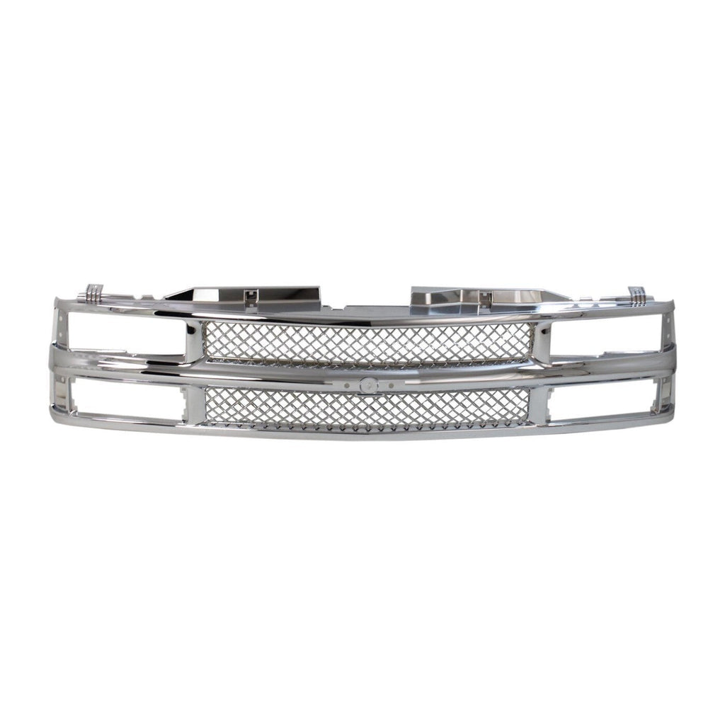 Grille For 94-99 Chevrolet K1500 C1500 Chrome For Models with Dual Headlights