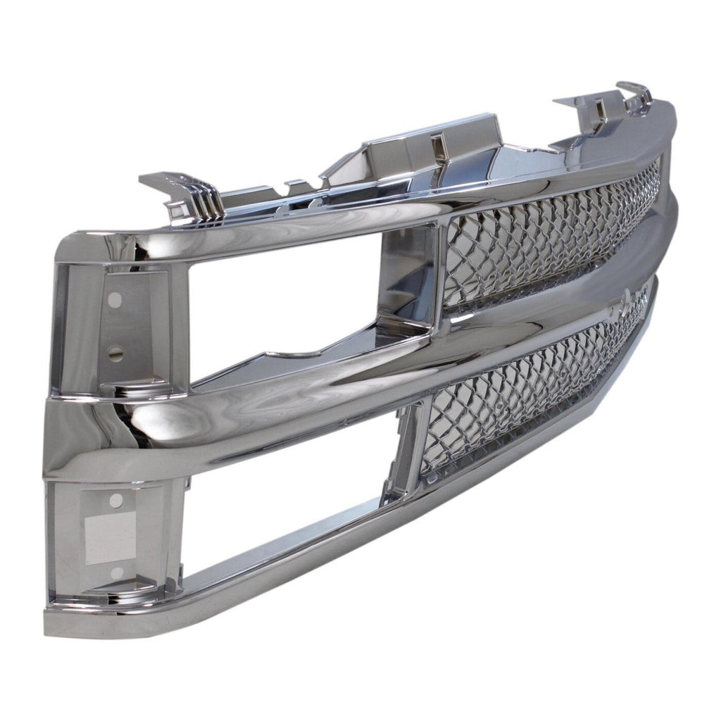 Grille For 94-99 Chevrolet K1500 C1500 Chrome For Models with Dual Headlights