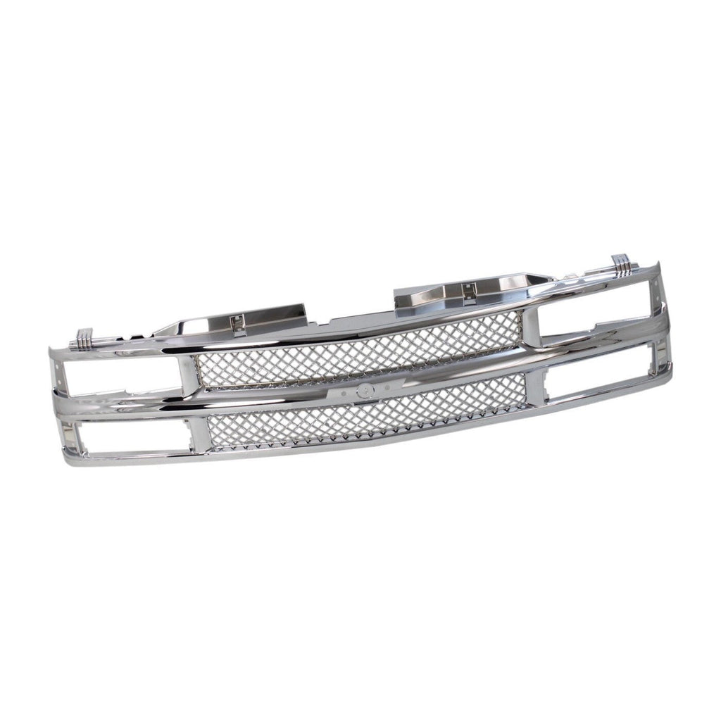 Grille For 94-99 Chevrolet K1500 C1500 Chrome For Models with Dual Headlights