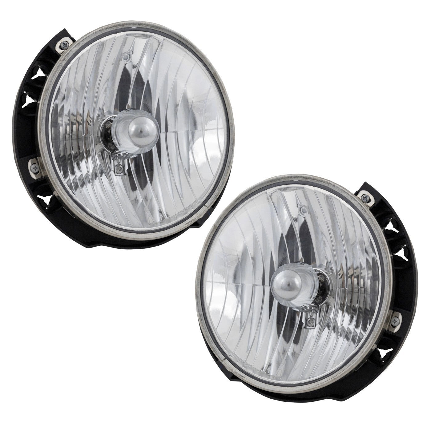 Driver and Passenger Side Headlights For Jeep Wrangler 2007-2017 Halogen w Bulbs