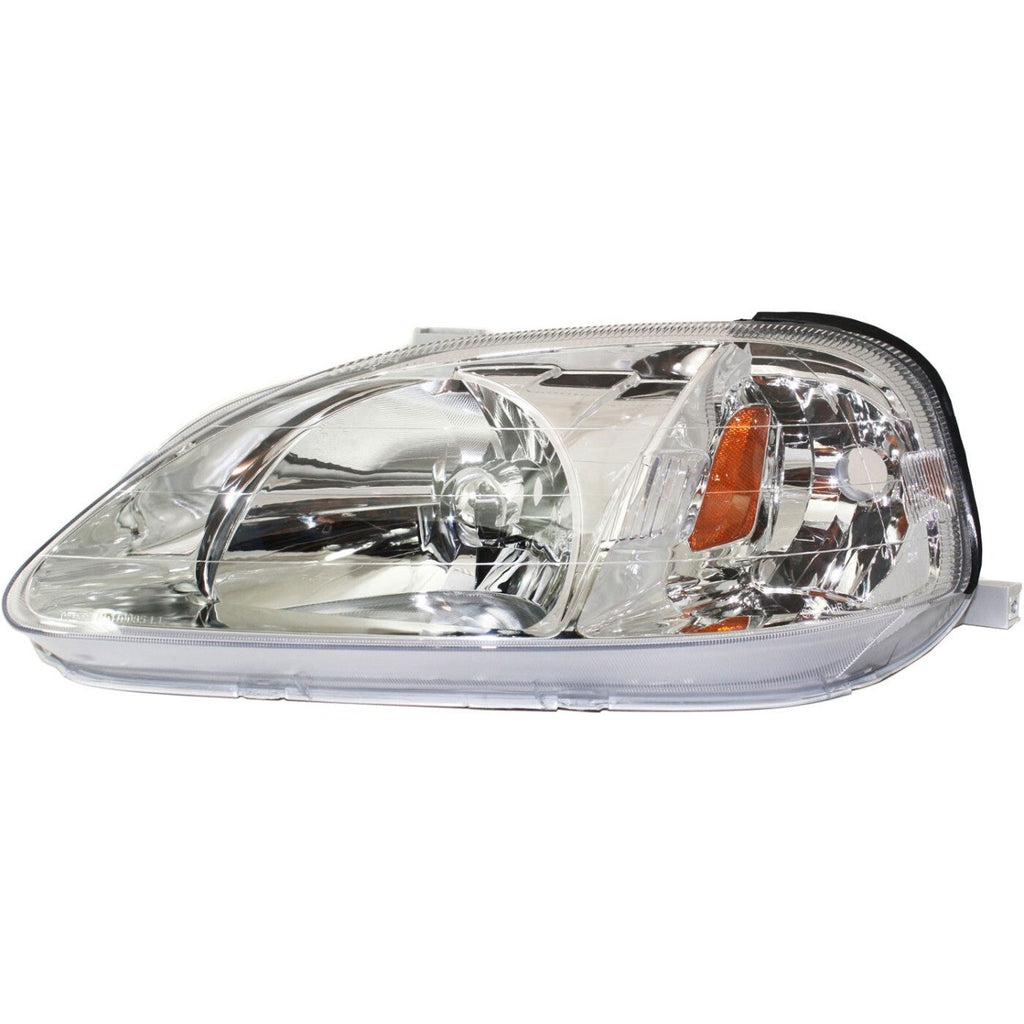 Left and Right Headlights For Honda Civic 1999-2000 Halogen CX DX EX GX HX LX Si
