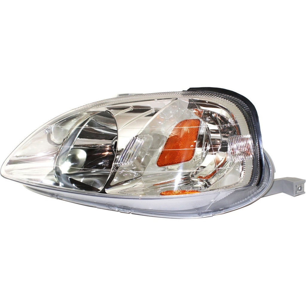 Left and Right Headlights For Honda Civic 1999-2000 Halogen CX DX EX GX HX LX Si