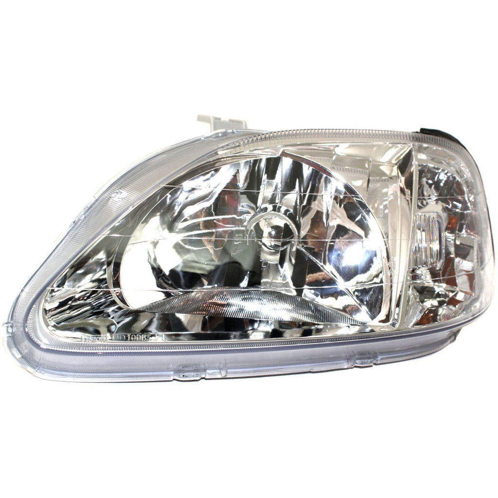 Left and Right Headlights For Honda Civic 1999-2000 Halogen CX DX EX GX HX LX Si