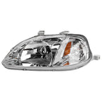 Left and Right Headlights For Honda Civic 1999-2000 Halogen CX DX EX GX HX LX Si