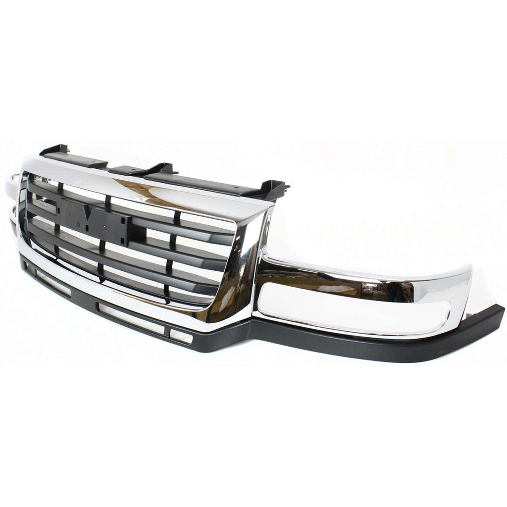 Grille 03-07 For GMC Sierra 2500/3500 HD Chr Shell w/Black Insert Fit 07 Classic