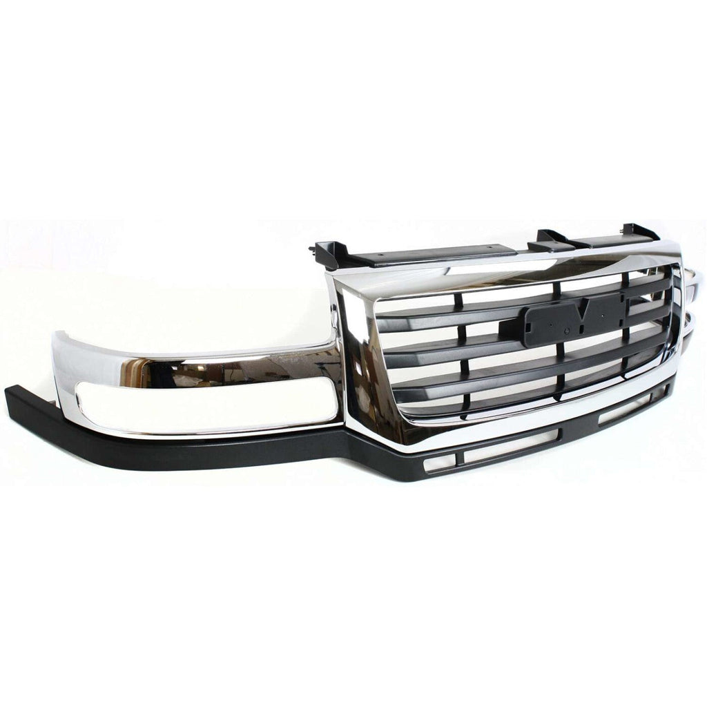 Grille 03-07 For GMC Sierra 2500/3500 HD Chr Shell w/Black Insert Fit 07 Classic