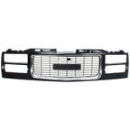 Grille Assy Black with Chrome Center For 94-98 GMC C1500 94-00 K1500 K2500 Yukon