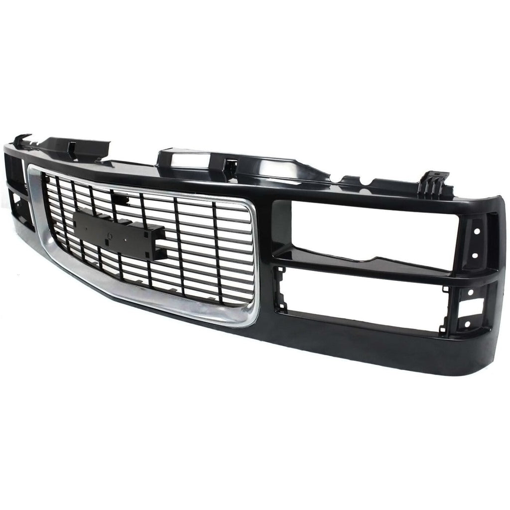 Grille Assy Black with Chrome Center For 94-98 GMC C1500 94-00 K1500 K2500 Yukon
