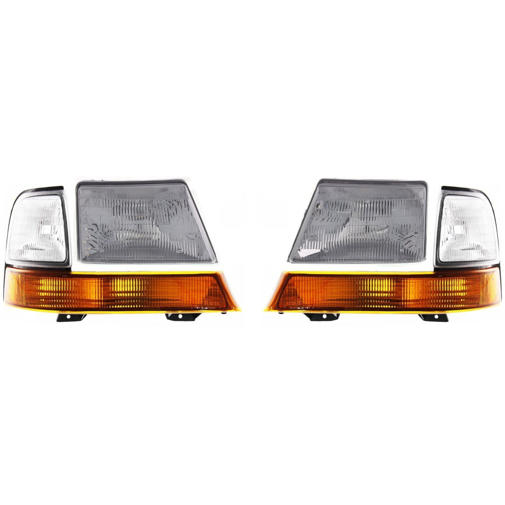 Headlight Set For 1998-2000 Ford Ranger Left and Right Side with Corner Lights