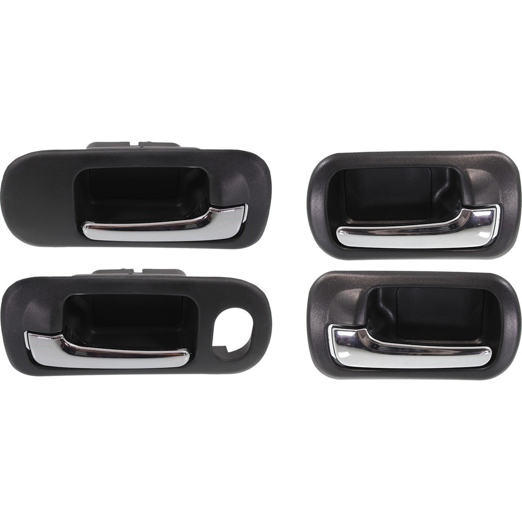 Interior Door Handle For 2001-2005 Honda Civic Front and Rear LH and RH Chrome