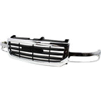Grille Assembly For 2003-06 GMC Sierra 1500 2003-04 Sierra 2500 Old Body Chrome
