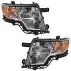 Driver and Passenger Side Headlights For Ford Edge 2007-2010 Halogen with Bulbs