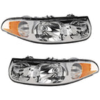 LH & RH Headlight For Buick LeSabre 2000-2005 Halogen w/ Bulbs Smooth High Beam