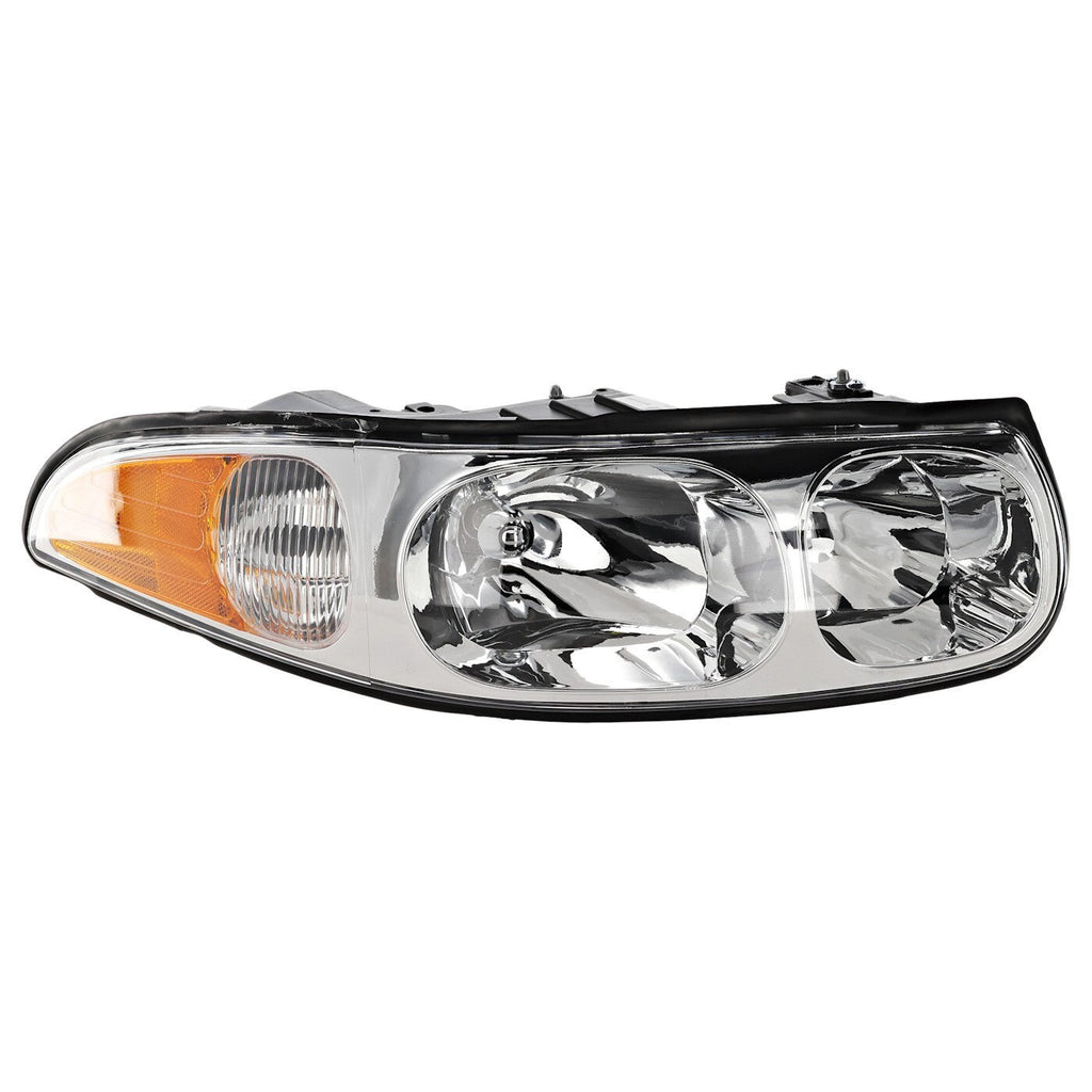 LH & RH Headlight For Buick LeSabre 2000-2005 Halogen w/ Bulbs Smooth High Beam