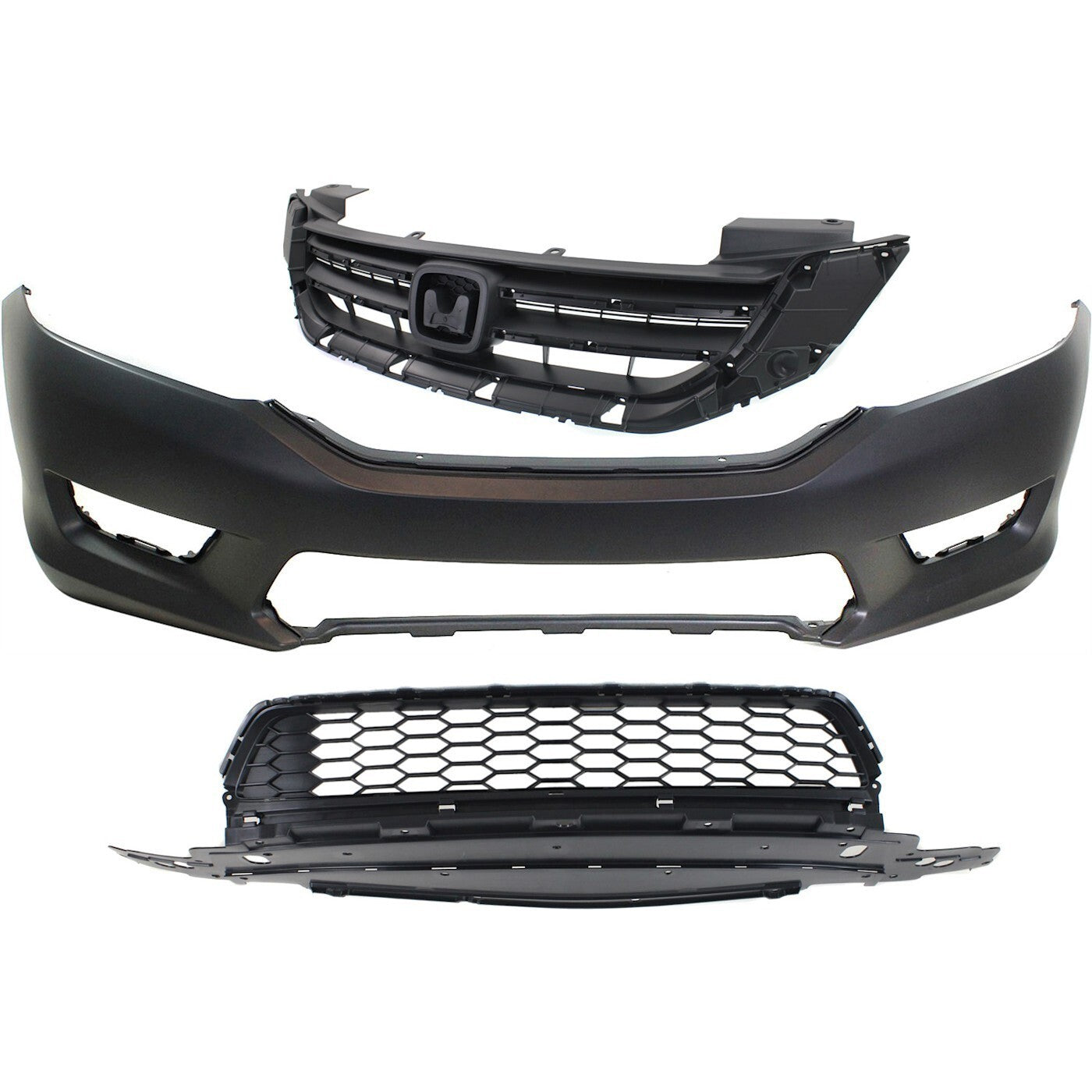 Bumper Cover Grille Assembly Kit For 2013-15 Honda Accord Sedan EX/EX-L/LX/Sport