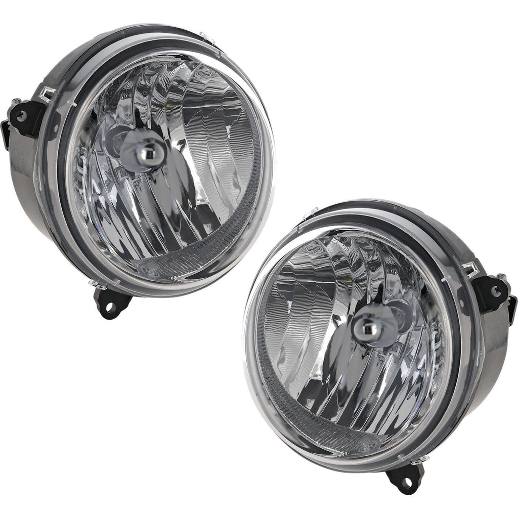 Driver and Passenger Side Headlights For Jeep Liberty 2005-2007 Halogen w/ Bulbs