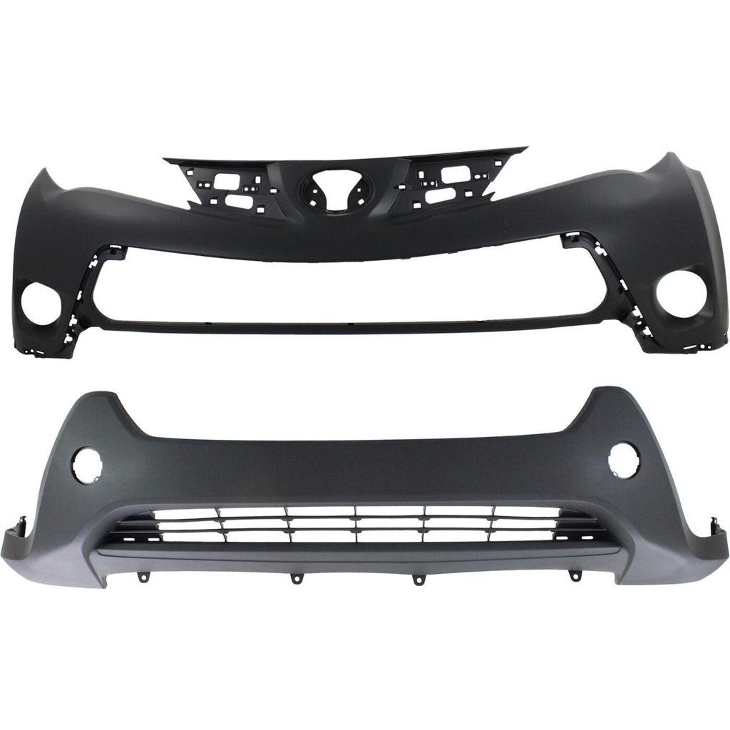 Bumper Covers Facias Set of 2 Front Upper for Toyota RAV4 2013-2015 Pair