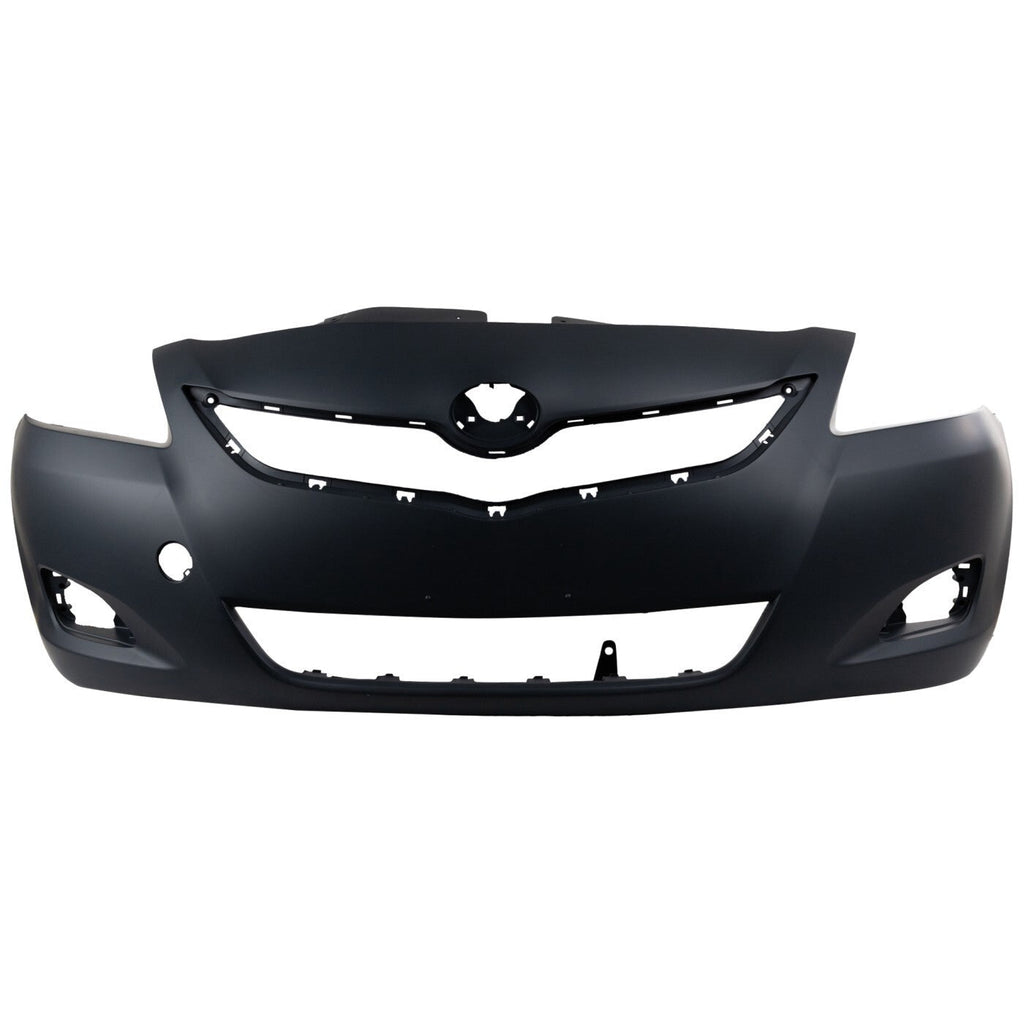 Front Bumper Cover For 2007-2012 Toyota Yaris Sedan with Fog Lamp Holes Primed