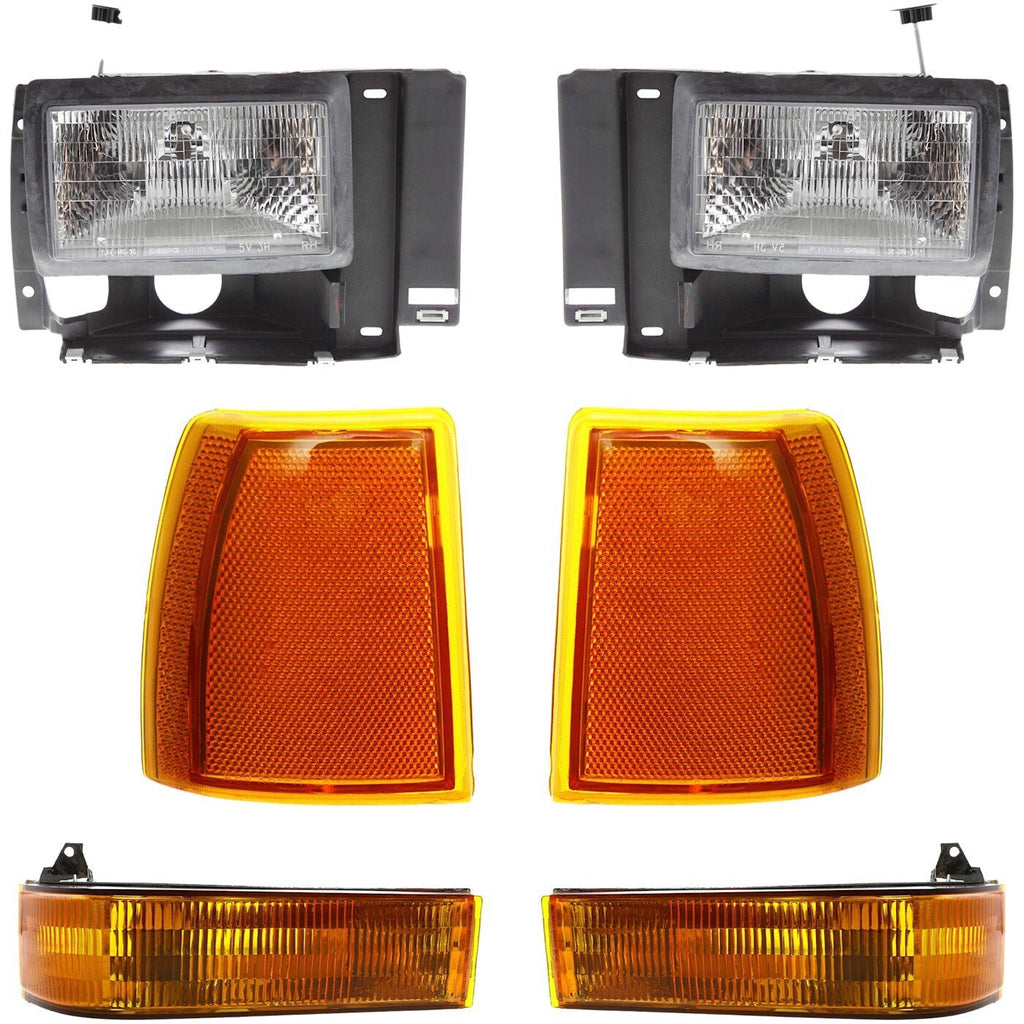 Headlight Kit For 1989-92 Ford Ranger Left and Right With bulbs Below Headlight