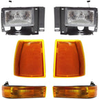 Headlight Kit For 1989-92 Ford Ranger Left and Right With bulbs Below Headlight