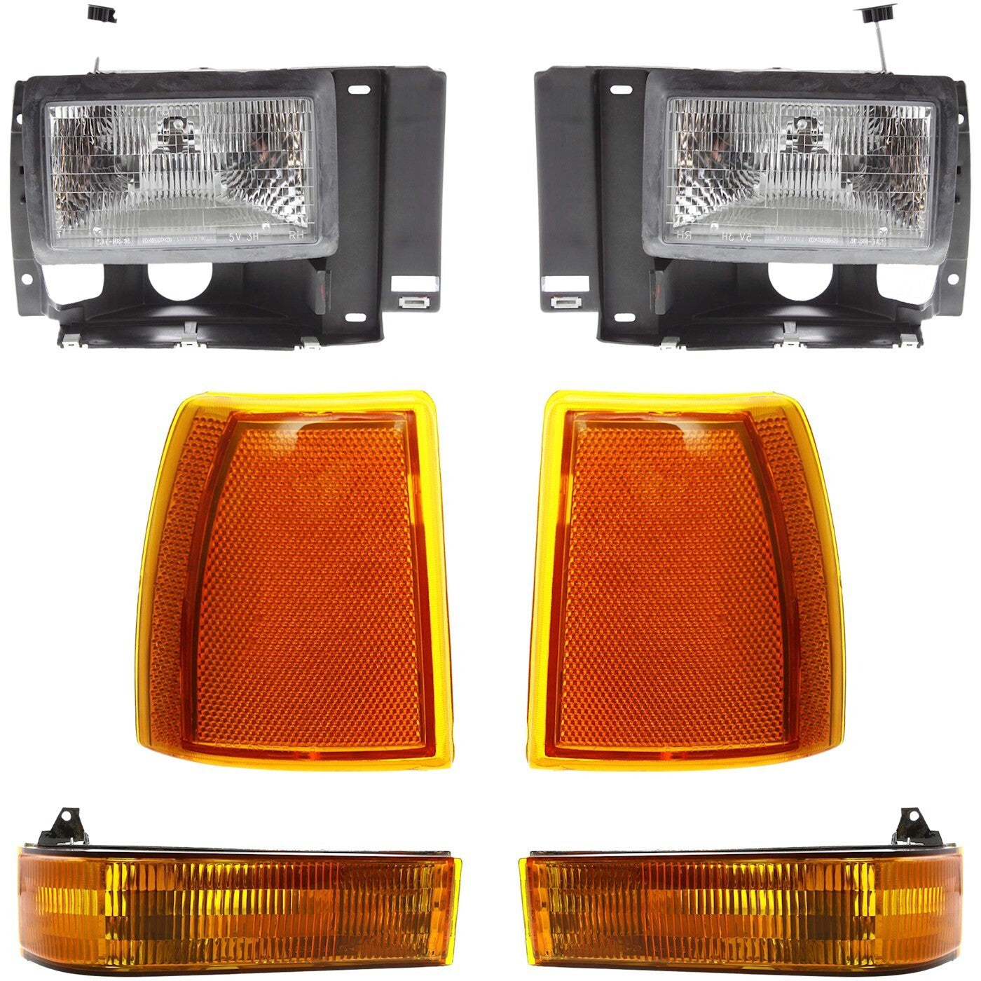 Headlight Kit For 1989-92 Ford Ranger Left and Right With bulbs Below Headlight
